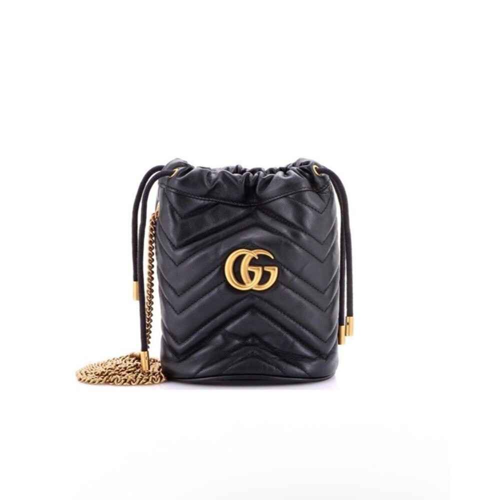 Gucci GG Marmont Bucket Bag Matelasse Leather Mini